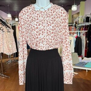 Floral Print Long Sleeve Blouse